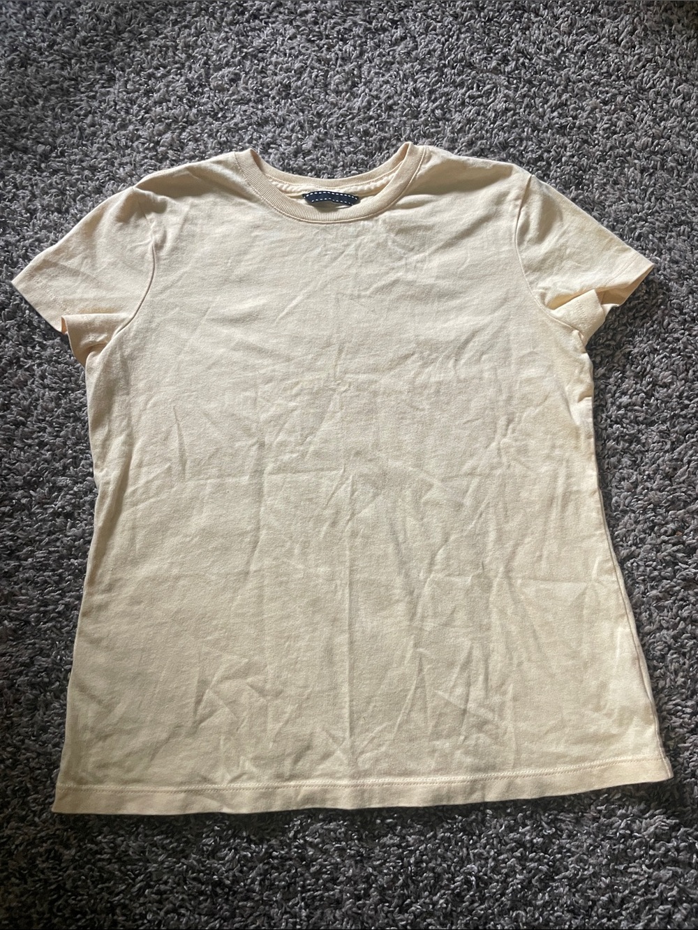 Lands' End Girls' Short Sleeve Crewneck T-Shirt in Pale Yellow